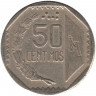 Монета. Перу. 50 сентимо 1997 год. 
