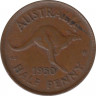 Монета. Австралия. 1/2 пенни 1950 год. ав.
