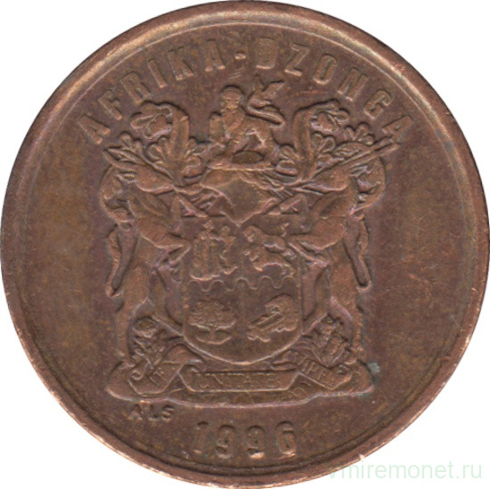 Монета. Южно-Африканская республика (ЮАР). 5 центов 1996 год.