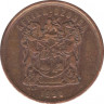Монета. Южно-Африканская республика (ЮАР). 5 центов 1996 год. ав.