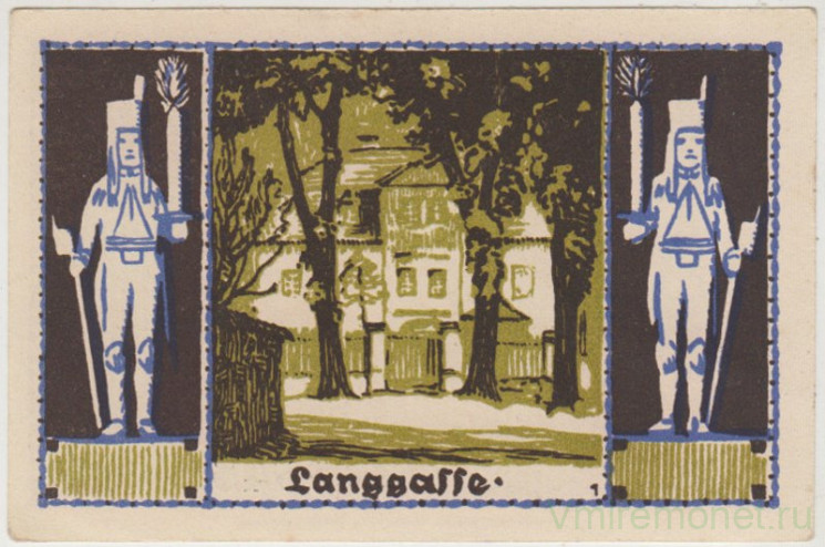 Бона. Нотгельд. Германия. Город Шнееберг. 50 пфеннигов 1921 год. Вариант 1190.1.а.6.