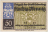 Бона. Нотгельд. Германия. Город Шнееберг. 50 пфеннигов 1921 год. Вариант 1190.1.а.6. ав.