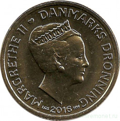Монета. Дания. 20 крон 2016 год.
