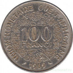 Монета. Западноафриканский экономический и валютный союз (ВСЕАО). 100 франков 1969 год.