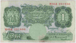 Банкнота. Великобритания. 1 фунт 1928 - 1948 года. Серия буква, две цифры, буква. Тип 363c.