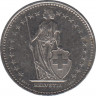  Монета. Швейцария. 1/2 франка 1993 год. рев.