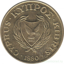 Монета. Кипр. 2 цента 1990 год.