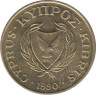 Монета. Кипр. 2 цента 1990 год. ав.