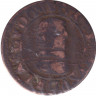 Монета. Франция. 2 денье (двойной турнуа) 1637 год. Людовик XIII. B.