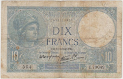 Банкнота. Франция. 10 франков 1940 год. Тип 84.