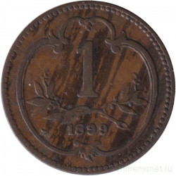 Монета. Австро-Венгерская империя. 1 геллер 1899 год. Австрийский тип.