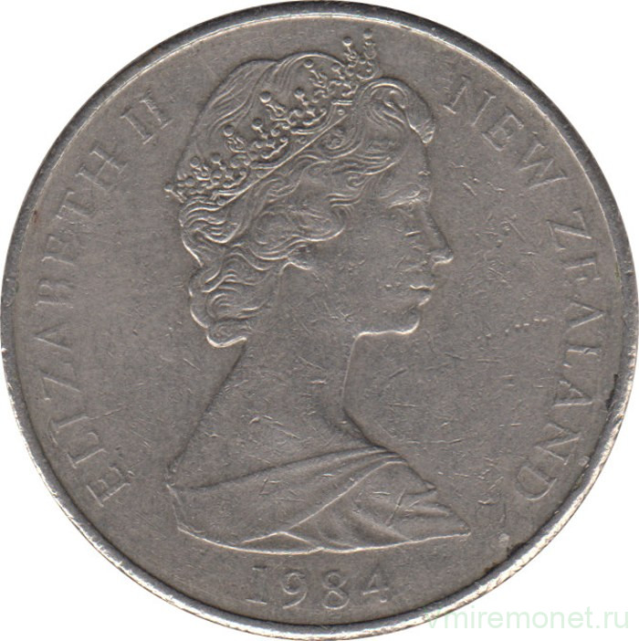 Монета. Новая Зеландия. 20 центов 1984 год.