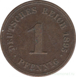 Монета. Германия (Германская империя 1871-1922). 1 пфенниг 1895 год. (A).