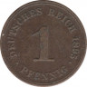 Монета. Германия (Германская империя 1871-1922). 1 пфенниг 1895 год. (A). ав.
