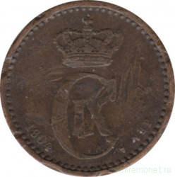 Монета. Дания. 1 эре 1904 год.