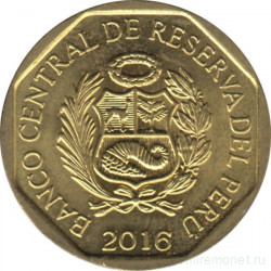 Монета. Перу. 10 сентимо 2016 год.