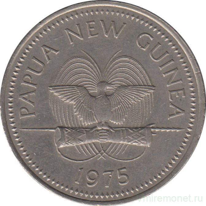 Монета. Папуа - Новая Гвинея. 20 тойя 1975 год.