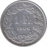  Монета. Швейцария. 1 франк 1906 год. ав.