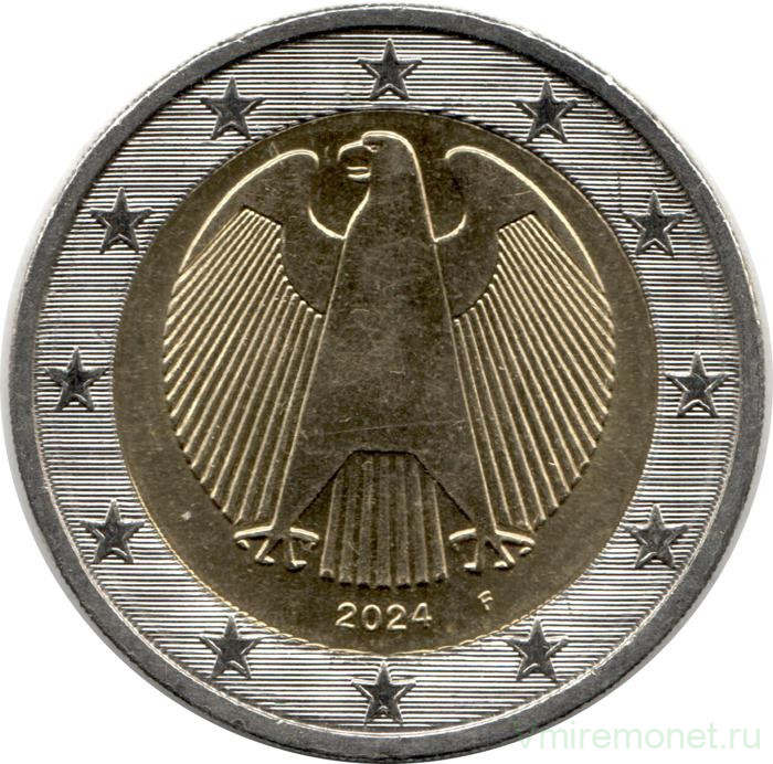 Монета. Германия. 2 евро 2024 год (F).