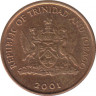 Монета. Тринидад и Тобаго. 1 цент 2001 год. ав.