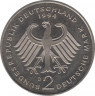 Монета. ФРГ. 2 марки 1994 год. Вилли Брандт. Монетный двор - Мюнхен (D). рев.