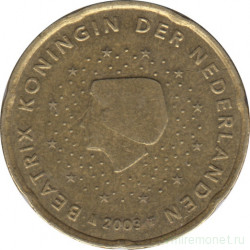 Монета. Нидерланды. 20 центов 2003 год.