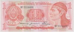 Банкнота. Гондурас. 1 лемпира 1980 год.