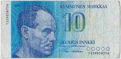 Банкнота. Финляндия. 10 марок 1986 год. Тип 113а (17).