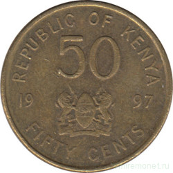 Монета. Кения. 50 центов 1997 год.