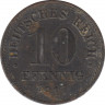 Монета. Германия (Германская империя 1871-1922). 10 пфеннигов 1917 год. Магнитная. (F). ав.