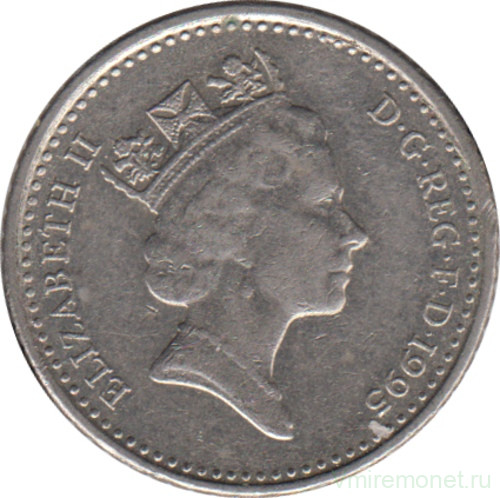 Монета. Великобритания. 5 пенсов 1995 год.