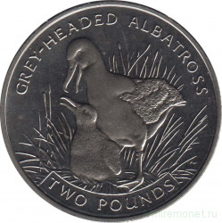 Монета. Великобритания. Южная Георгия и Южные Сэндвичевы острова. 2 фунта 2006 год. Сероголовый альбатрос.