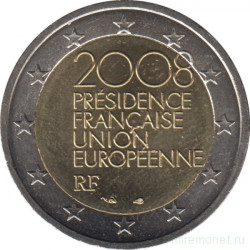 Монета. Франция. 2 евро 2008 год. Председательство Франции в ЕС.