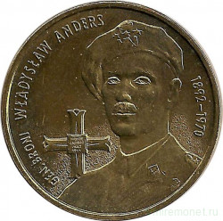 Монета. Польша. 2 злотых 2002 год. Генерал Владислав Андерс.