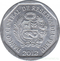 Монета. Перу. 5 сентимо 2012 год.