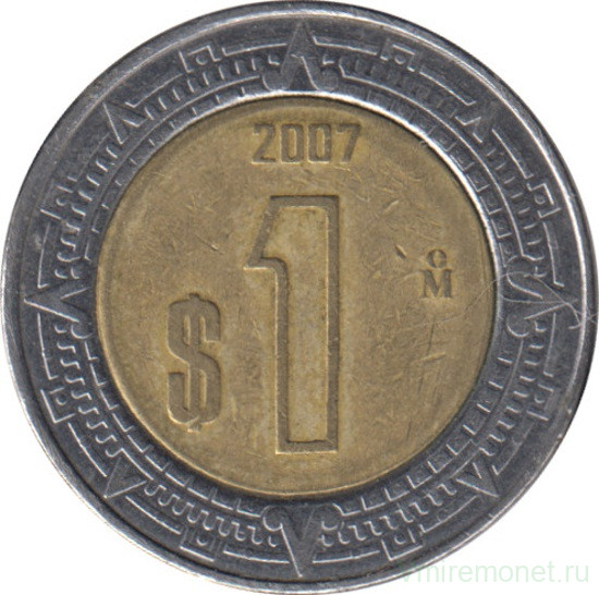 Монета. Мексика. 1 песо 2007 год.