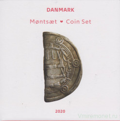 Монета. Дания. Набор разменных монет в буклете. 2020 год.