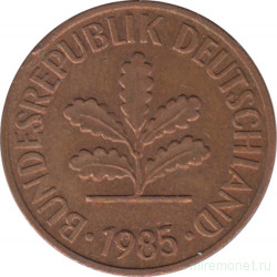Монета. ФРГ. 2 пфеннига 1985 год. Монетный двор - Штутгарт (F).