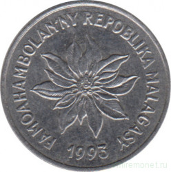 Монета. Мадагаскар. 1 франк 1993 год.