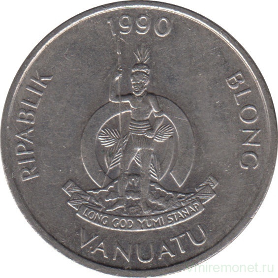 Монета. Вануату. 10 вату 1990 год.