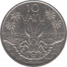 Монета. Вануату. 10 вату 1990 год. рев.