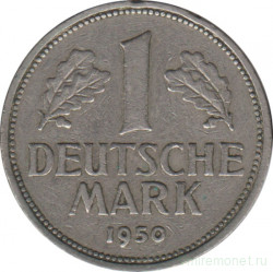 Монета. ФРГ. 1 марка 1950 год. Монетный двор - Гамбург (J).