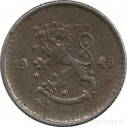 Монета. Финляндия. 25 пенни 1943 год (железо).