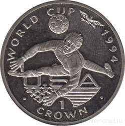 Монета. Гибралтар. 1 крона 1994 год. Чемпионат мира по футболу 1994 года в США. Вратарь.
