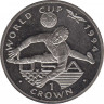 Монета. Гибралтар. 1 крона 1994 год. Чемпионат мира по футболу 1994 года в США. Вратарь. ав.