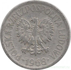 Монета. Польша. 20 грошей 1968 год. 