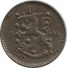 Аверс.Монета. Финляндия. 1 марка 1946 год.