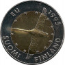 Аверс.Монета. Финляндия. 10 марoк 1995 год. Лебедь.