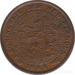 Монета. Нидерланды. 1/2 цента 1912 год.