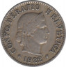  Монета. Швейцария. 5 раппенов 1922 год. ав.